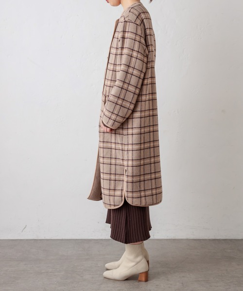 natural couture（ナチュラルクチュール）の「チェックリバーシブルパイピングコート（その他アウター・レディース・グレー/ベージュ/ライトベージュ・FREE）」の20枚目の写真