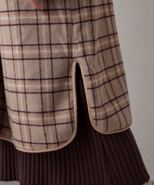 natural couture（ナチュラルクチュール）の「チェックリバーシブルパイピングコート（その他アウター・レディース・グレー/ベージュ/ライトベージュ・FREE）」の9枚目の写真