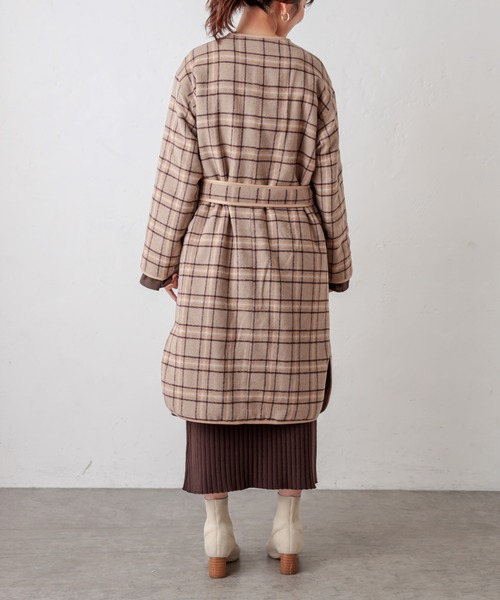 natural couture（ナチュラルクチュール）の「チェックリバーシブルパイピングコート（その他アウター・レディース・グレー/ベージュ/ライトベージュ・FREE）」の21枚目の写真