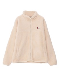 CavariA（キャバリア）の「ワンポイント刺繍入りジップアップスタンドボアジャケット / CASB20-37【/】（ブルゾン・レディース）」
