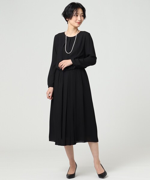 セール L 洗える 洗える Untitled アンタイトル のファッション バックサテンアムンゼン バックサテンアムンゼン ワンピース ドレス プリーツワンピース ワンピース セールクーポン