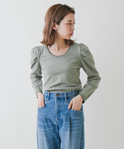 Kastane（カスタネ）の「配色ステッチパフニット（ニット/セーター・レディース・ブラック/イエロー/グリーン/アイボリー・FREE）」の18枚目の写真