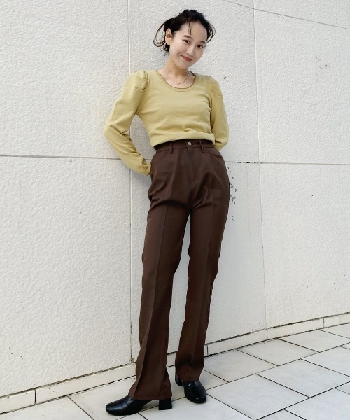 Kastane（カスタネ）の「配色ステッチパフニット（ニット/セーター・レディース・ブラック/イエロー/グリーン/アイボリー・FREE）」の21枚目の写真