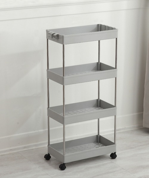 aimoha（アイモハ）の「可動式4段収納ラックカート（収納グッズ・メンズ・ベージュ/ピンク/ホワイト/グレー/ブラック・4）」の14枚目の写真