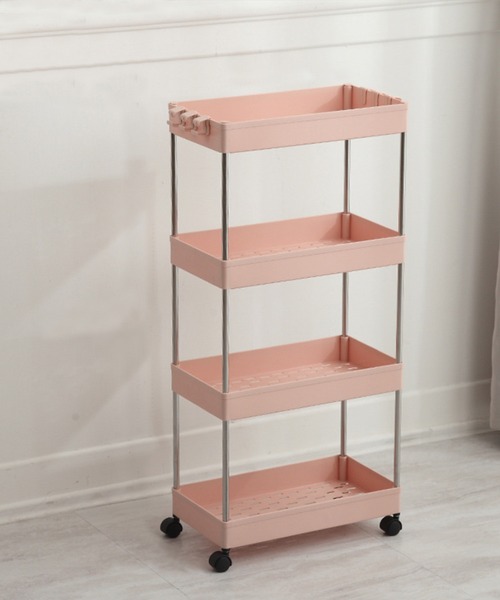 aimoha（アイモハ）の「可動式4段収納ラックカート（収納グッズ・メンズ・ベージュ/ピンク/ホワイト/グレー/ブラック・4）」の8枚目の写真