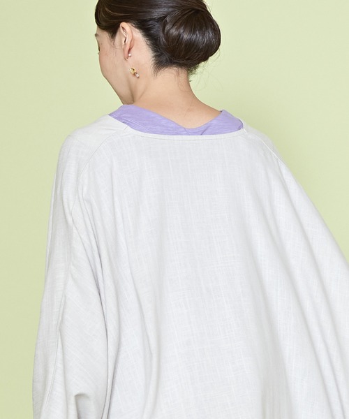 カヤ（カヤ）の「【カヤ】霞襦袢 中着（Tシャツ/カットソー・レディース・エンジ/ネイビー/ミント/スミクロ/ライトグレー/ブルー/ダークネイビー/ライトパープル・FREE）」の19枚目の写真