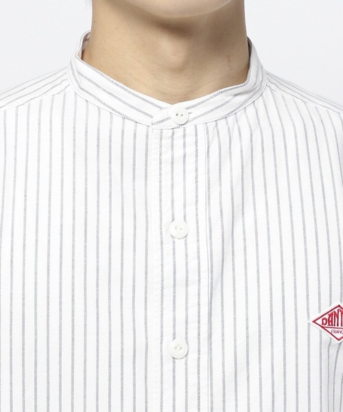 DANTON(ダントン)の「【DANTON(ダントン)】ストライプバンドカラーシャツ(シャツ/ブラウス・メンズ・グレー/ネイビー・MEDIUM/LARGE)」の5枚目の写真