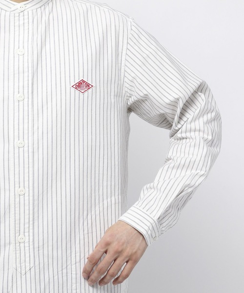 DANTON(ダントン)の「【DANTON(ダントン)】ストライプバンドカラーシャツ(シャツ/ブラウス・メンズ・グレー/ネイビー・MEDIUM/LARGE)」の15枚目の写真