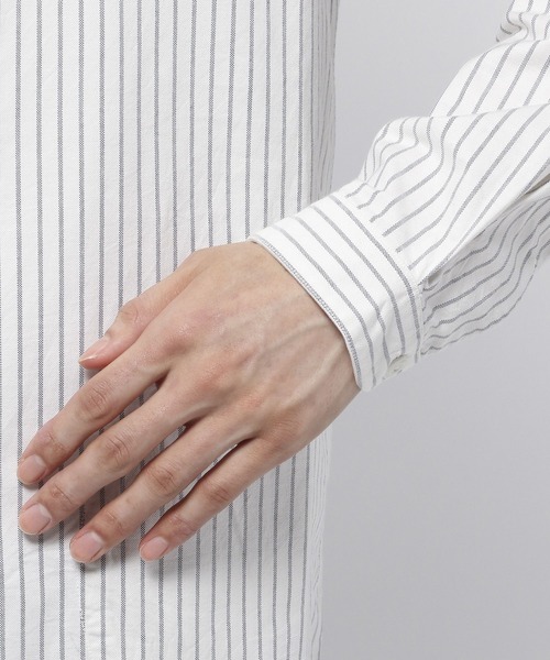 DANTON(ダントン)の「【DANTON(ダントン)】ストライプバンドカラーシャツ(シャツ/ブラウス・メンズ・グレー/ネイビー・MEDIUM/LARGE)」の12枚目の写真