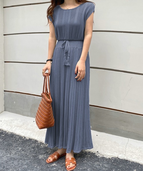 ウエストマーククロシェ柄切り替えマキシ丈ロングワンピース ワンピース Abitokyo アビトーキョー のファッション ワンピース セール