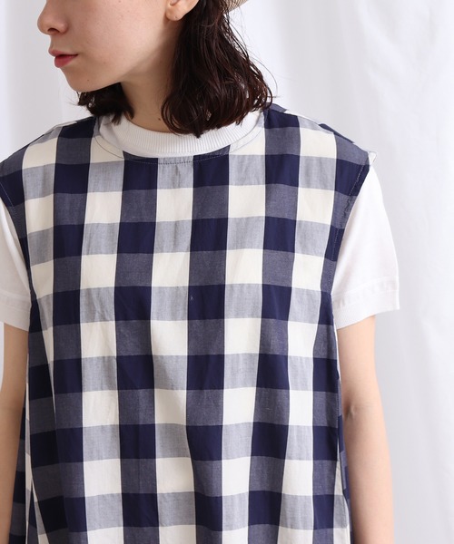 Lene（レネ）の「カポックギンガム ノースリーブワンピース（ワンピース・レディース・ブラック/ブルー・FREE）」の18枚目の写真