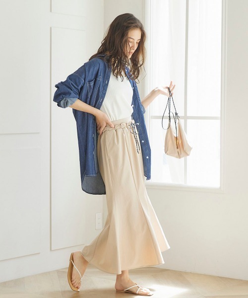 LIPSTAR（リップスター）の「【セット商品】サコッシュ付き撥水フレアスカート（スカート・レディース・ピンク/ベージュ/ブラック・M）」の8枚目の写真