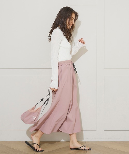 LIPSTAR（リップスター）の「【セット商品】サコッシュ付き撥水フレアスカート（スカート・レディース・ピンク/ベージュ/ブラック・M）」の7枚目の写真