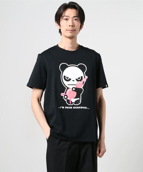 HIPANDA（ハイパンダ）の「HIPANDA ハイパンダ メンズ  オリエンタルパールタワー・プリント 半袖Tシャツ（Tシャツ/カットソー・メンズ・ホワイト/ブラック・LARGE/X-LARGE/XX-LARGE/SMALL/MEDIUM）」の13枚目の写真