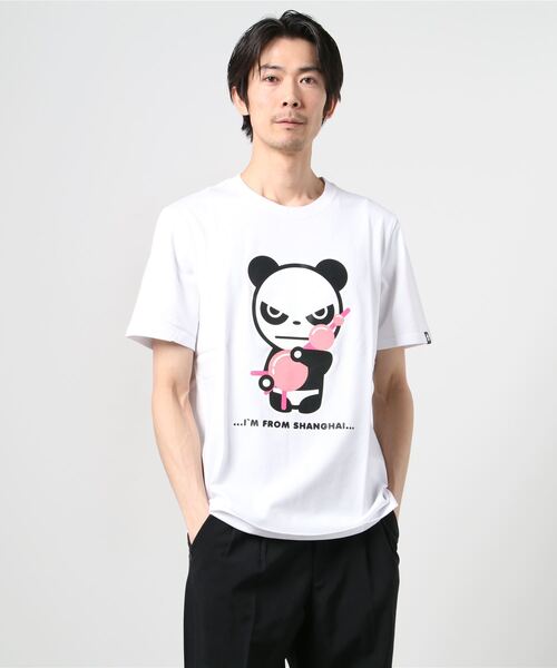 HIPANDA（ハイパンダ）の「HIPANDA ハイパンダ メンズ  オリエンタルパールタワー・プリント 半袖Tシャツ（Tシャツ/カットソー・メンズ・ホワイト/ブラック・LARGE/X-LARGE/XX-LARGE/SMALL/MEDIUM）」の14枚目の写真