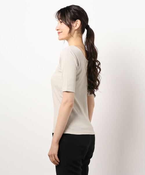 LOWRYS FARM（ローリーズファーム）の「オーガニックタイト５Ｓ　945981（Tシャツ/カットソー・レディース・ブラック/ベージュ/パープル/アイボリー・MEDIUM/LARGE）」の7枚目の写真