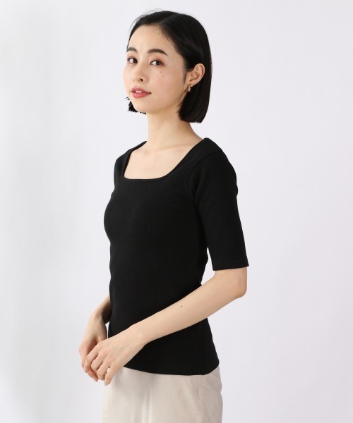 LOWRYS FARM（ローリーズファーム）の「オーガニックタイト５Ｓ　945981（Tシャツ/カットソー・レディース・ブラック/ベージュ/パープル/アイボリー・MEDIUM/LARGE）」の2枚目の写真