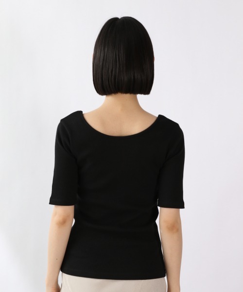 LOWRYS FARM（ローリーズファーム）の「オーガニックタイト５Ｓ　945981（Tシャツ/カットソー・レディース・ブラック/ベージュ/パープル/アイボリー・MEDIUM/LARGE）」の12枚目の写真