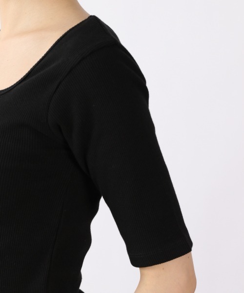 LOWRYS FARM（ローリーズファーム）の「オーガニックタイト５Ｓ　945981（Tシャツ/カットソー・レディース・ブラック/ベージュ/パープル/アイボリー・MEDIUM/LARGE）」の14枚目の写真