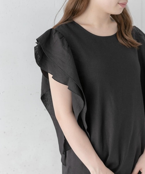 URBAN RESEARCH Sonny Label(アーバンリサーチサニーレーベル)の「リネンフリルブラウス(シャツ/ブラウス・レディース・ストライプ/ブラック/オフホワイト・FREE)」の10枚目の写真