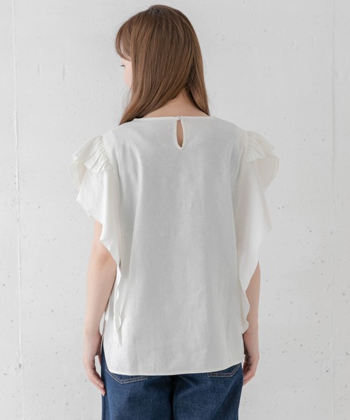 URBAN RESEARCH Sonny Label(アーバンリサーチサニーレーベル)の「リネンフリルブラウス(シャツ/ブラウス・レディース・ストライプ/ブラック/オフホワイト・FREE)」の19枚目の写真