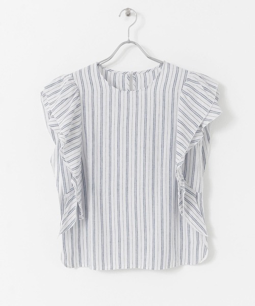 URBAN RESEARCH Sonny Label(アーバンリサーチサニーレーベル)の「リネンフリルブラウス(シャツ/ブラウス・レディース・ストライプ/ブラック/オフホワイト・FREE)」の22枚目の写真