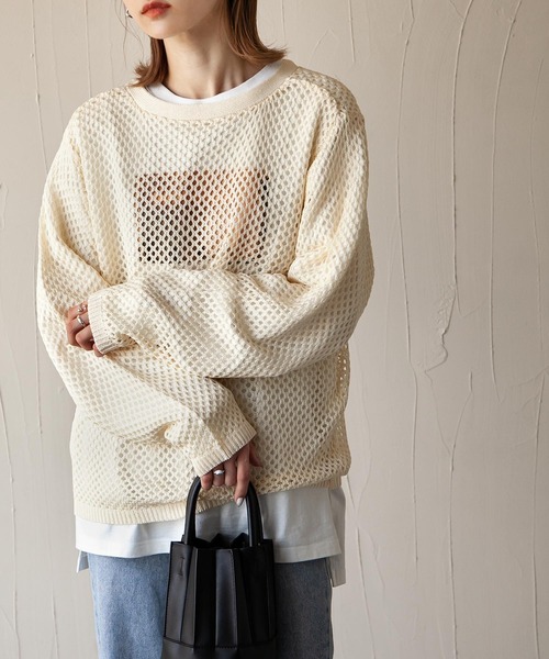 Chillfar(チルファー)の「あみあみリネンライク2wayサマーニットカーデ(カーディガン/ボレロ・レディース・ブラック/アイボリー/カーキブラウン/ライトイエロー/グレイッシュベージュ・FREE)」の6枚目の写真