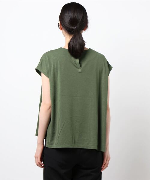 INTERPLANET（インタープラネット）の「ジャージー切替アシメヘムプルオーバー（Tシャツ/カットソー・レディース・ブラック/ブラウン/グリーン・FREE）」の10枚目の写真