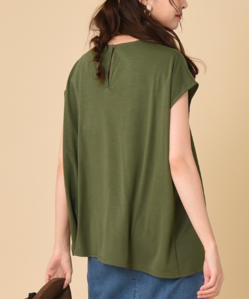 INTERPLANET（インタープラネット）の「ジャージー切替アシメヘムプルオーバー（Tシャツ/カットソー・レディース・ブラック/ブラウン/グリーン・FREE）」の8枚目の写真