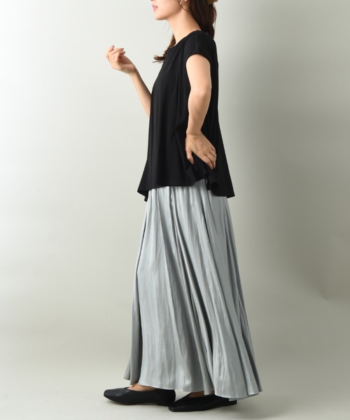 INTERPLANET（インタープラネット）の「ジャージー切替アシメヘムプルオーバー（Tシャツ/カットソー・レディース・ブラック/ブラウン/グリーン・FREE）」の15枚目の写真