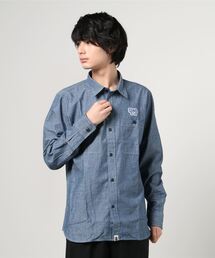 BLUE RIBBON PATCH CHAMBRAY SHIRT M