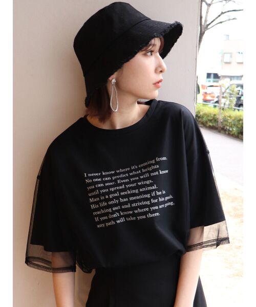 MURUA（ムルーア）の「レイヤードシアーチュールトップス（Tシャツ/カットソー・レディース・ホワイト/ブラック/ライトグリーン・FREE）」の22枚目の写真