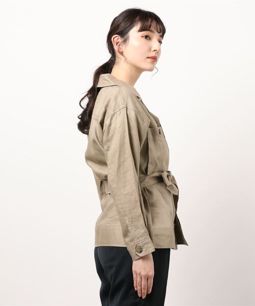 Te chichi CLASSIC（テチチクラシック）の「フレンチリネンサファリジャケット（その他アウター・レディース・カーキ/ブラウン/キナリ・ﾌﾘ-）」の5枚目の写真