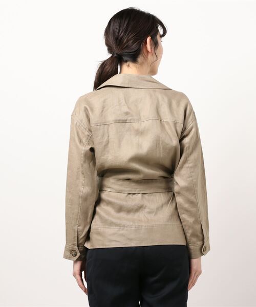 Te chichi CLASSIC（テチチクラシック）の「フレンチリネンサファリジャケット（その他アウター・レディース・カーキ/ブラウン/キナリ・ﾌﾘ-）」の6枚目の写真