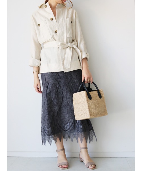 Te chichi CLASSIC（テチチクラシック）の「フレンチリネンサファリジャケット（その他アウター・レディース・カーキ/ブラウン/キナリ・ﾌﾘ-）」の21枚目の写真