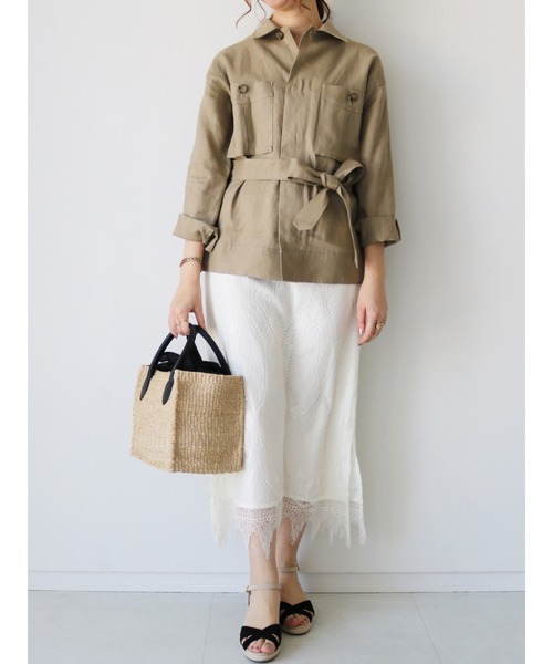 Te chichi CLASSIC（テチチクラシック）の「フレンチリネンサファリジャケット（その他アウター・レディース・カーキ/ブラウン/キナリ・ﾌﾘ-）」の22枚目の写真
