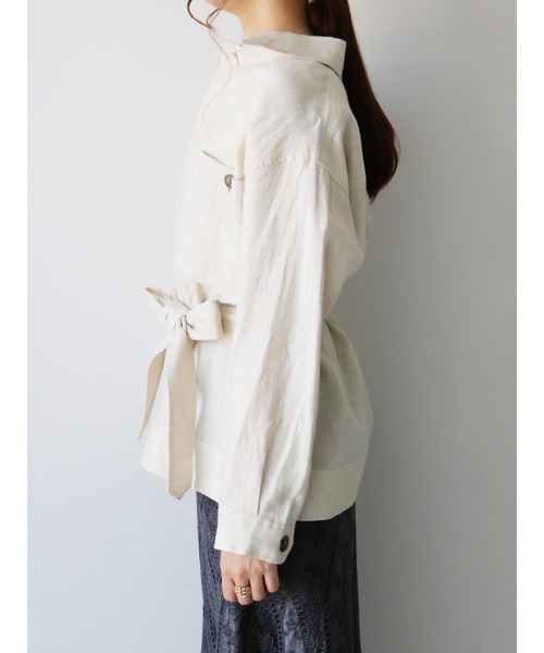 Te chichi CLASSIC（テチチクラシック）の「フレンチリネンサファリジャケット（その他アウター・レディース・カーキ/ブラウン/キナリ・ﾌﾘ-）」の7枚目の写真