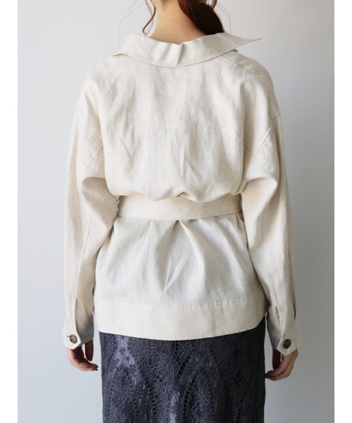 Te chichi CLASSIC（テチチクラシック）の「フレンチリネンサファリジャケット（その他アウター・レディース・カーキ/ブラウン/キナリ・ﾌﾘ-）」の8枚目の写真