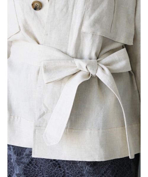 Te chichi CLASSIC（テチチクラシック）の「フレンチリネンサファリジャケット（その他アウター・レディース・カーキ/ブラウン/キナリ・ﾌﾘ-）」の10枚目の写真