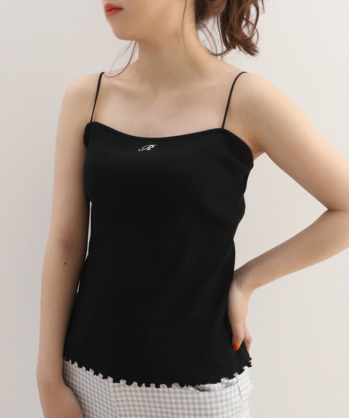 one after another NICE CLAUP（ワンアフターアナザーナイスクラップ）の「アルファベット刺繍ロゴキャミソール（キャミソール・レディース・ホワイト系その他/ホワイト系その他2/ホワイト系その他3/ブラック系その他/ブラック系その他2/ブラック系その他3/ピンク系その他/ピンク系その他2/ピンク系その他3・FREE）」の5枚目の写真