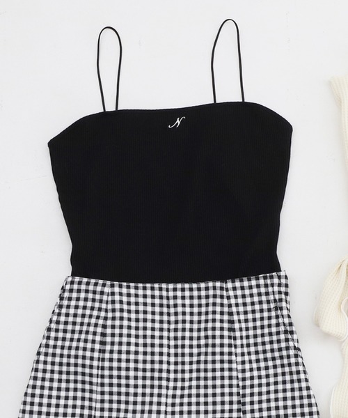 one after another NICE CLAUP（ワンアフターアナザーナイスクラップ）の「アルファベット刺繍ロゴキャミソール（キャミソール・レディース・ホワイト系その他/ホワイト系その他2/ホワイト系その他3/ブラック系その他/ブラック系その他2/ブラック系その他3/ピンク系その他/ピンク系その他2/ピンク系その他3・FREE）」の6枚目の写真