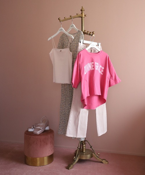 one after another NICE CLAUP（ワンアフターアナザーナイスクラップ）の「アルファベット刺繍ロゴキャミソール（キャミソール・レディース・ホワイト系その他/ホワイト系その他2/ホワイト系その他3/ブラック系その他/ブラック系その他2/ブラック系その他3/ピンク系その他/ピンク系その他2/ピンク系その他3・FREE）」の14枚目の写真