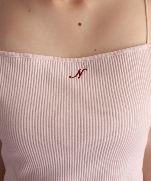 one after another NICE CLAUP（ワンアフターアナザーナイスクラップ）の「アルファベット刺繍ロゴキャミソール（キャミソール・レディース・ホワイト系その他/ホワイト系その他2/ホワイト系その他3/ブラック系その他/ブラック系その他2/ブラック系その他3/ピンク系その他/ピンク系その他2/ピンク系その他3・FREE）」の12枚目の写真