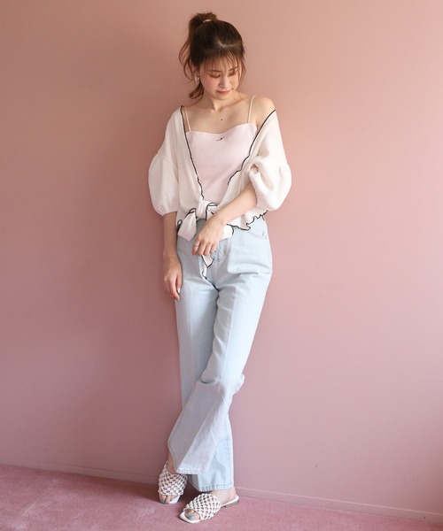 one after another NICE CLAUP（ワンアフターアナザーナイスクラップ）の「アルファベット刺繍ロゴキャミソール（キャミソール・レディース・ホワイト系その他/ホワイト系その他2/ホワイト系その他3/ブラック系その他/ブラック系その他2/ブラック系その他3/ピンク系その他/ピンク系その他2/ピンク系その他3・FREE）」の16枚目の写真