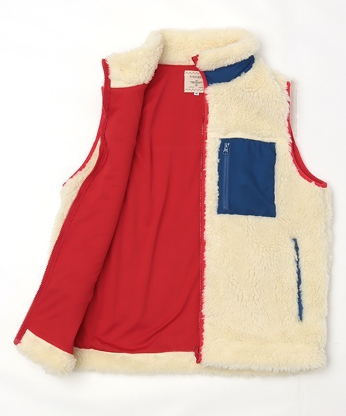 チチカカ（チチカカ）の「シャギーボア配色ベスト 【ユニセックス】（ベスト・メンズ・ブラック/オフホワイト・MEDIUM/LARGE）」の19枚目の写真