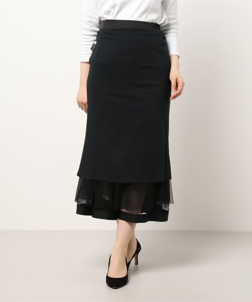 FEERICHELU（フェリーシェル）の「スカート チュール＆裾グログラン リバーシブル FEERICHELU（スカート・レディース・ベージュ/ネイビー/ブラック・S/M）」の14枚目の写真