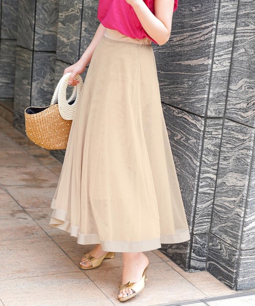 FEERICHELU（フェリーシェル）の「スカート チュール＆裾グログラン リバーシブル FEERICHELU（スカート・レディース・ベージュ/ネイビー/ブラック・S/M）」の2枚目の写真