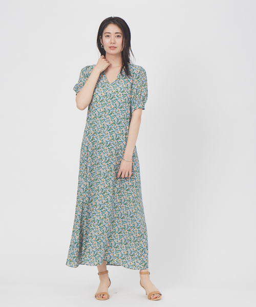 Abahouse ワンピース Mylanka フラワープリントワンピース ワンピース Abahouse Devinette ドゥヴィネット のファッション