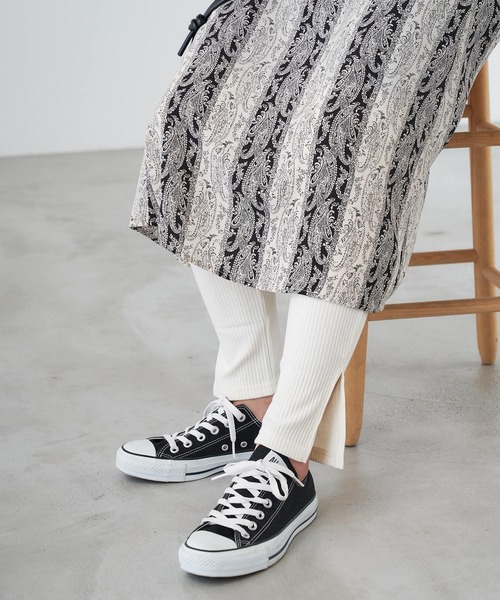 Chaco closet（チャコ クローゼット）の「シンプルコットンリブスリット入りレギンス（レギンス/スパッツ・レディース・ブラック/グレー/オフホワイト・FREE）」の5枚目の写真