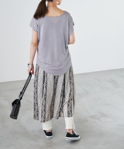 Chaco closet（チャコ クローゼット）の「シンプルコットンリブスリット入りレギンス（レギンス/スパッツ・レディース・ブラック/グレー/オフホワイト・FREE）」の7枚目の写真